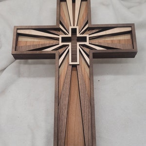 Layered wooden cross Birch or Maple top layer.