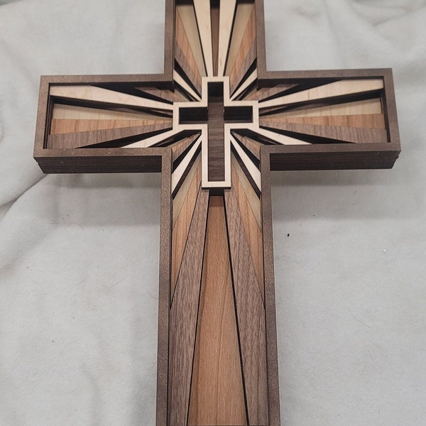 Layered wooden cross Birch or Maple top layer.