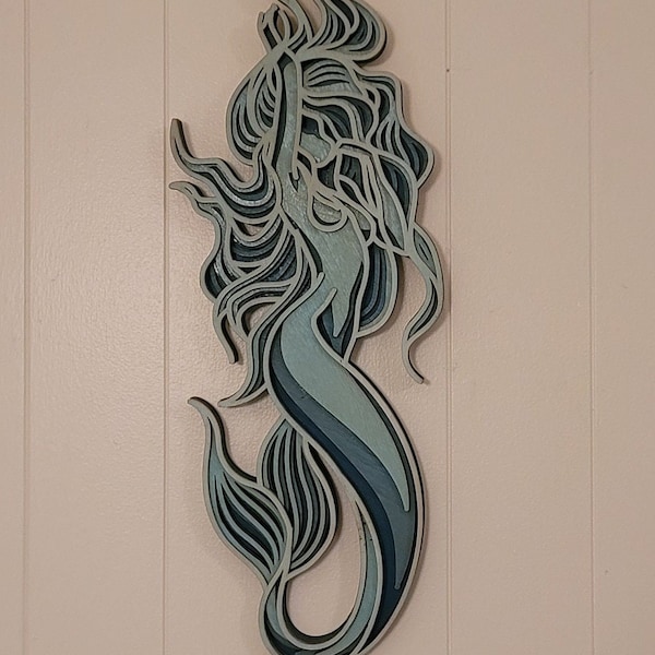 Layered Mermaid Wall Art: Elegant Home Decor