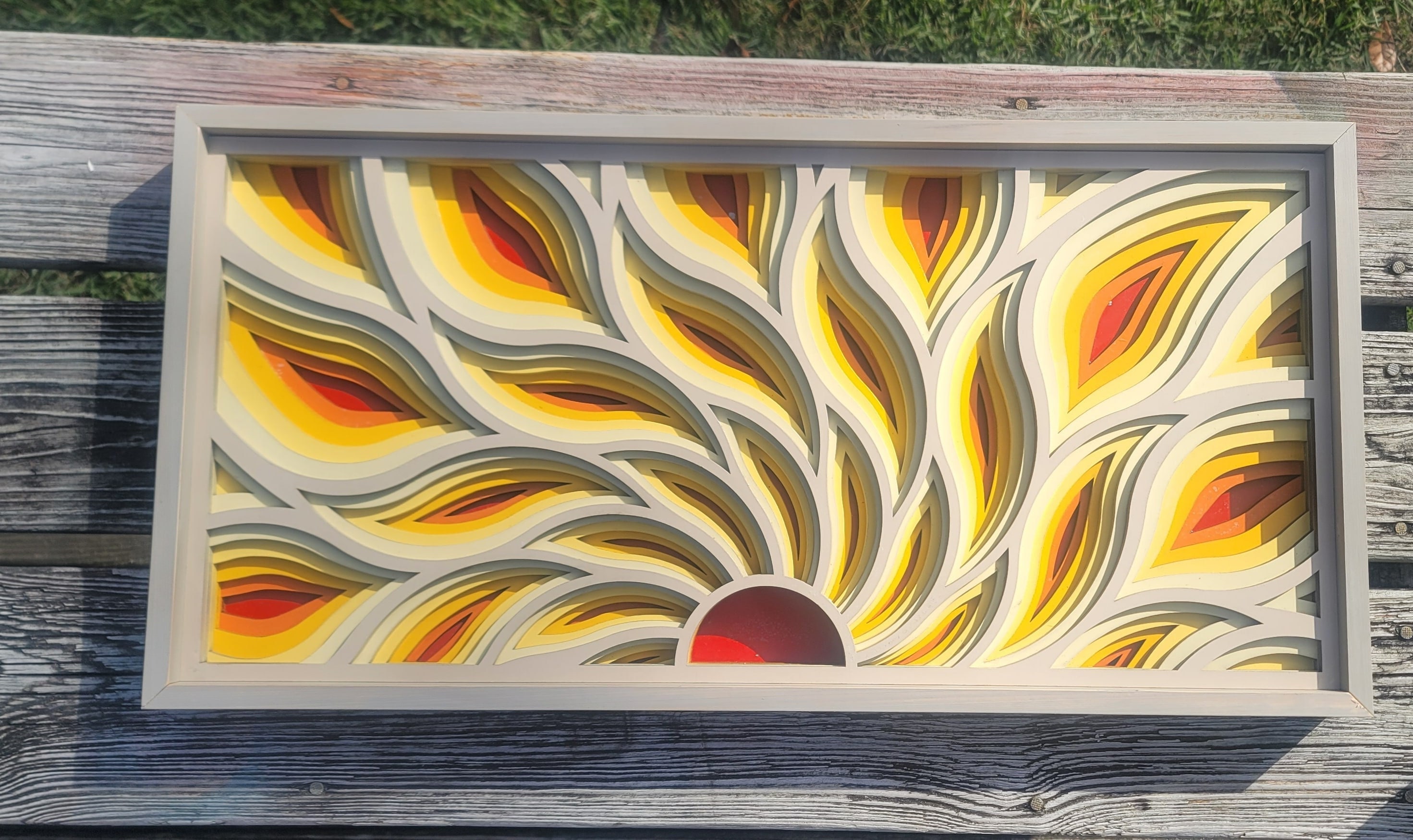 Multi-layer sunrise wall art