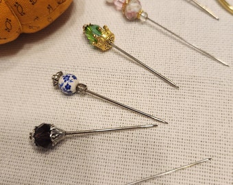 Crown bead pins