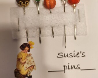 Pumpkin Bead pins