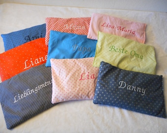 Kirschkernkissen ,  personalisiert ,  mit Namen bestickt , Wärmekissen  ,  20 x 30cm