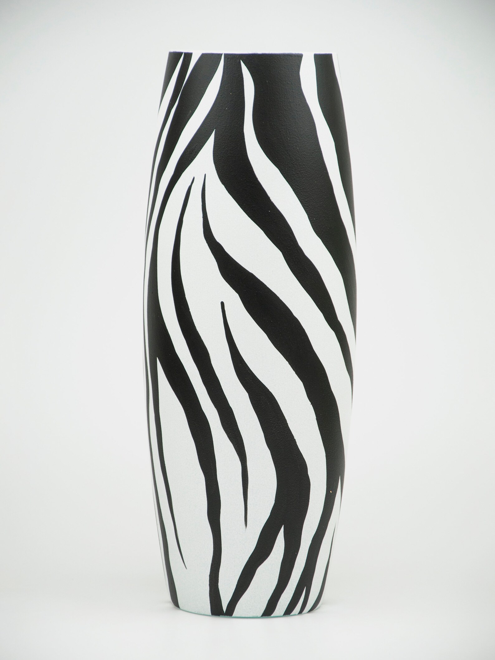 Art decorated zebra glass vase Painted Art Glass Oval Vase Etsy