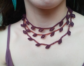 Collana MINIFOGLIE vinaccia