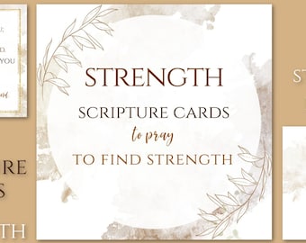 Carte delle scritture di FORZA stampabili, carte con versetti della Bibbia, biglietti di auguri cristiani, biglietti motivazionali, biglietti cristiani, biglietti edificanti stampabili