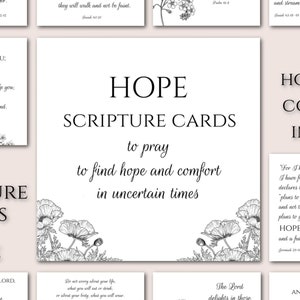 HOPE Schriftkarten zum Ausdrucken, HOPE Bibel Vers Karten, Ermutigende Karten, Motivationskarten, Christliche Karten, Erhebende Karten zum Ausdrucken