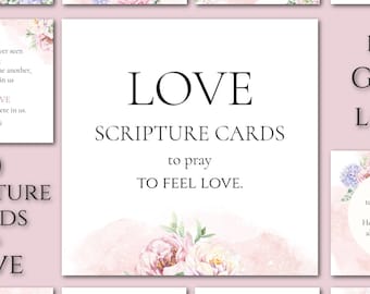 LOVE Scripture Cards druckbar, Bibelverskarten, Schriftkarten Digitaldruck, Christian Note Cards, Christian Gift, Upving Karten