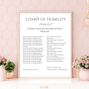 Prière des litanies de l'humilité imprimable, impression de prière d'humilité, prière Deliver Me Jesus, prière catholique, cadeau chrétien, dévotion catholique