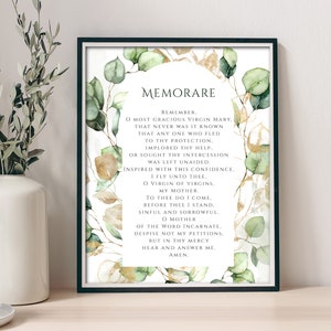 Memorare prayer to Virgin Mary printable, Memorare to the Blessed Virgin Mary, powerful prayer, Catholic prayer, Virgin Mary prayer print