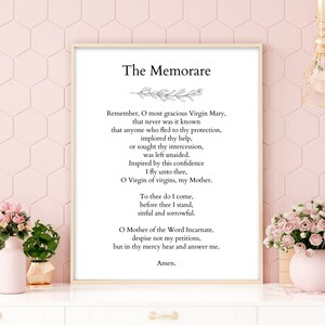 La preghiera Memorare stampabile, Memorare alla Beata Vergine Maria, Preghiera alla Vergine Maria, stampa di preghiera cattolica, Preghiera della Vergine Maria
