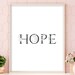 Hope Wall Art Print, Hope Printable Wall Art, Hope Wall Decor, Hope ...
