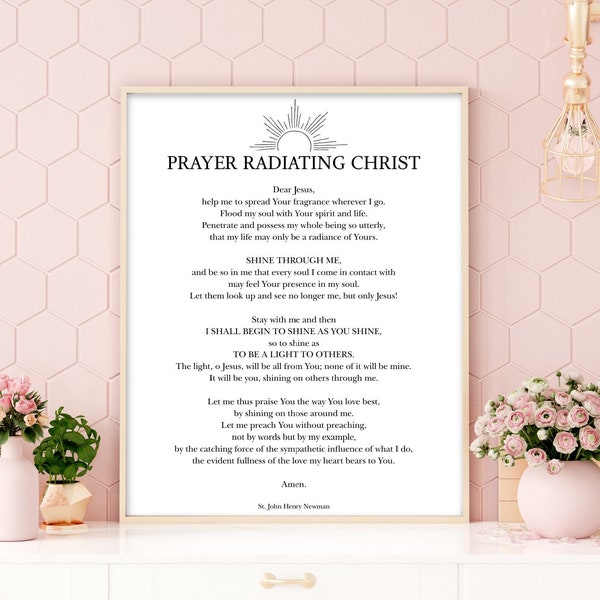 Prayer Radiating Christ printable, Radiating Christ Prayer, Fragrance Prayer, Catholic prayer print, Catholic Devotion print, Catholic gift