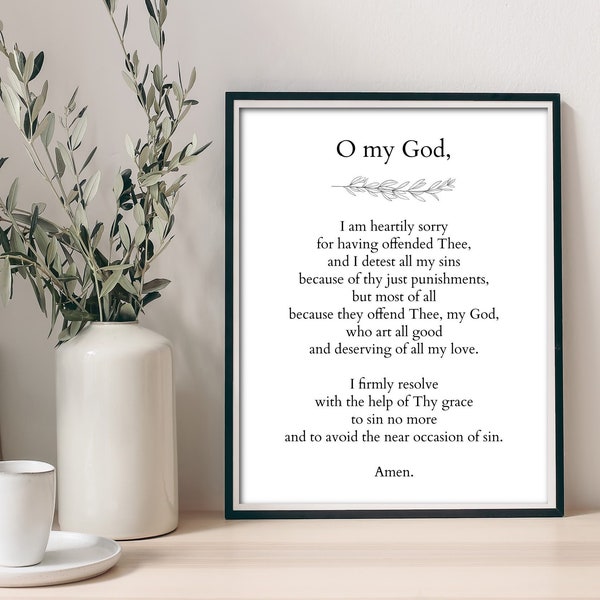 The Act of Contrition prayer printable, Humility prayer print, Contrition prayer, Repentance prayer, Penance prayer print, Catholic prayer