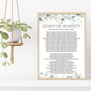 Litanie van nederigheid gebed afdrukbaar, nederigheid gebed print, Bezorg mij Jezus gebed, katholiek gebed, christelijke gift, katholieke toewijding