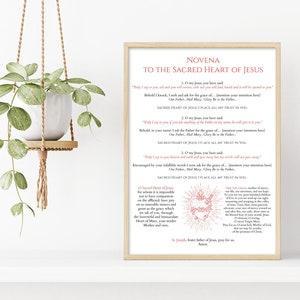 Novene zum Heiligsten Herzen Jesu Gebet zum Ausdrucken, Heiligstes Herz Jesu, katholischer Gebetsdruck, Hingabe an das Heiligste Herz Jesu