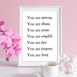 You Are Precious printable, Identity in Christ print, Bible verse printable art, christian wall art, Bible verse print, Christian gift