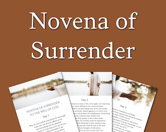 Novena of Surrender prayer cards printable, Surrender prayer, The Surrender Novena to the will of God, Novena to Jesus, Christian prayer