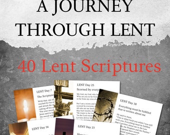 Lent scripture cards printable, Lent Bible verse Cards, Lenten Bible Verses, Lenten scriptures, 40 days of lent, journey through lent cards