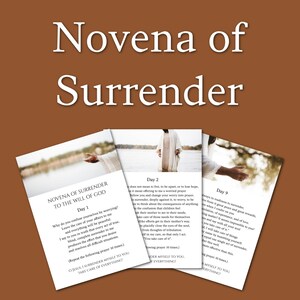 Noveen van overgave gebedskaarten afdrukbaar, overgavegebed, de noveen van overgave aan de wil van God, noveen aan Jezus, christelijk gebed