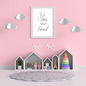 You Are Loved Printable, Nursery Wall Decor, Baby Room Decor, Kids Wall ...