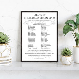 Litany of the Blessed Virgin Mary Prayer Printable, Catholic Prayer Print, Litany Prayer, Litany ...