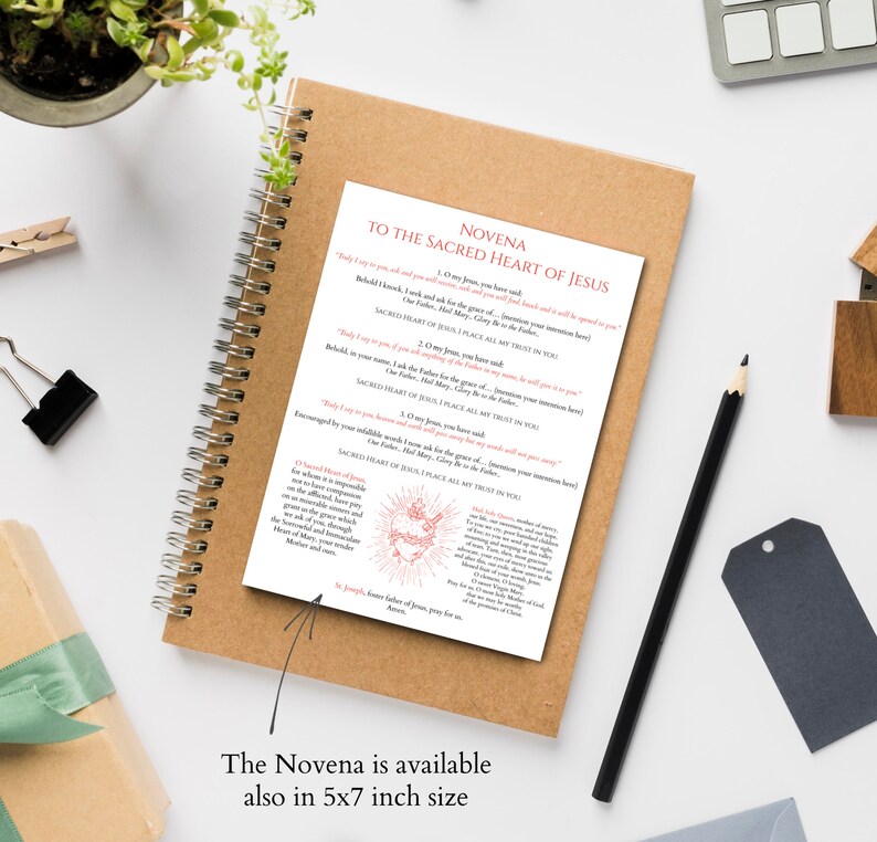 Novena to the Sacred Heart of Jesus Prayer Printable, Sacred Heart ...