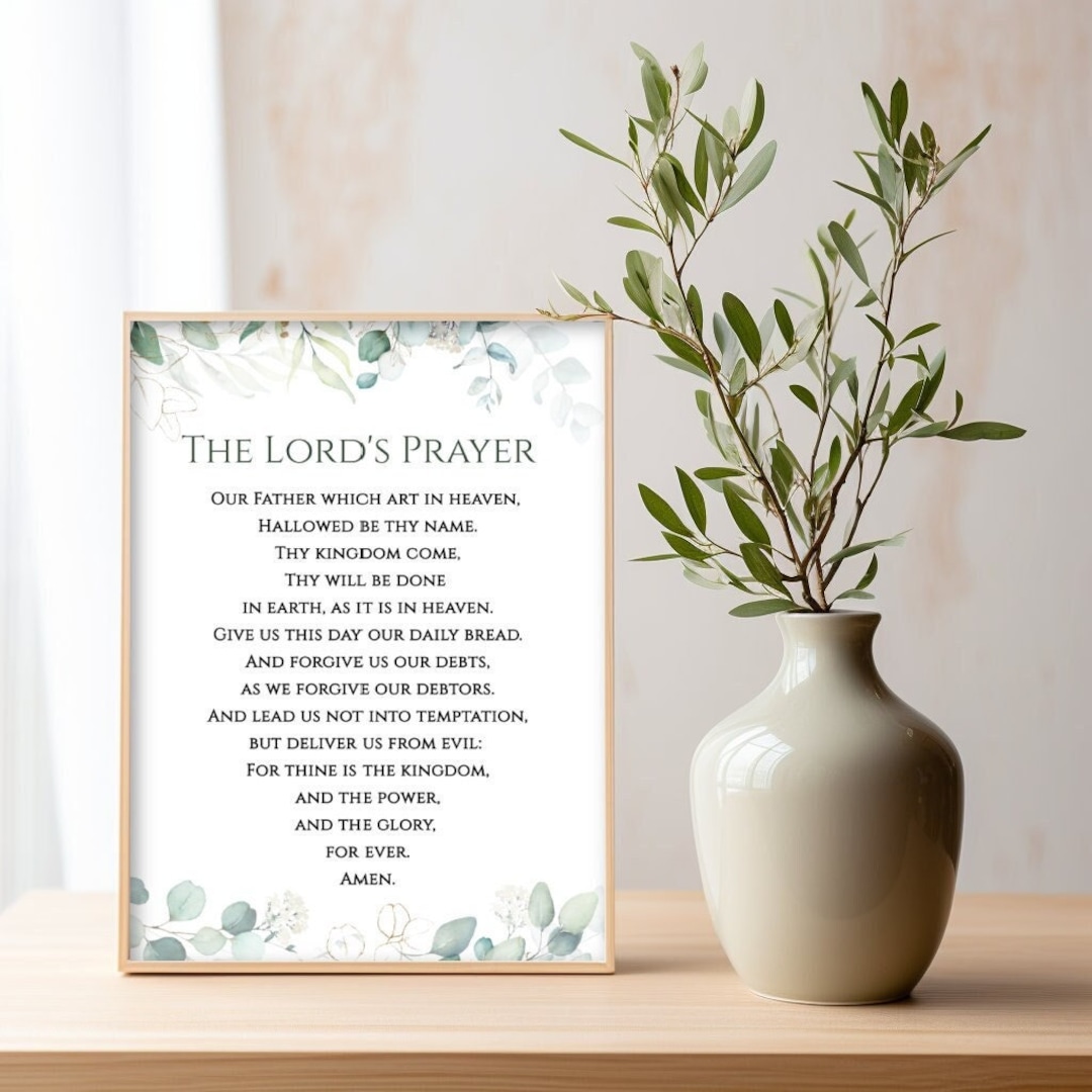 The Lord's Prayer Printable, Our Father Prayer Print, Catholic Prayer, Daily Prayer, Christian ...