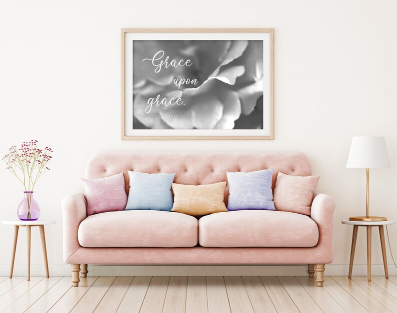 Grace Upon Grace Printable, John 1:16, Scripture Wall Art, Bible Verse ...