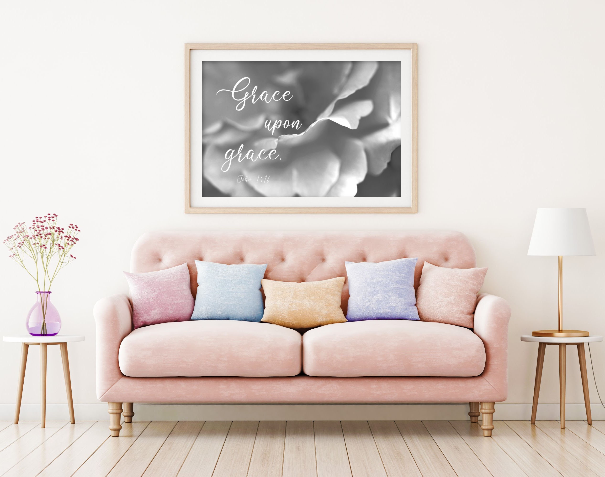 Grace Upon Grace Printable, John 1:16, Scripture Wall Art, Bible Verse ...