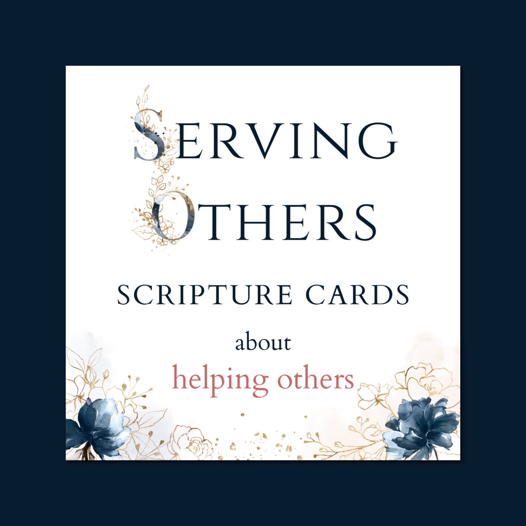 Serving Others Scripture Cards Printable, Serving Others Bible Verse Cards, Helping Others Bible ...