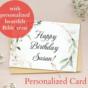 Gepersonaliseerde christelijke verjaardagskaart afdrukbaar, gepersonaliseerde verjaardagskaart schrift, gepersonaliseerde zegeningskaart, christelijk cadeau