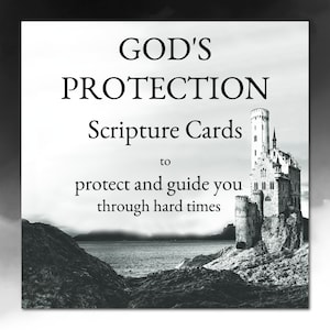 Cartões de escritura de proteção de Deus para impressão, cartões de versículos bíblicos de proteção de Deus, versículos bíblicos de cuidado de Deus, presente encorajador, cartões edificantes