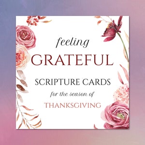 DANKBARE schriftkaarten afdrukbaar, Herfst Schriftkaarten, Dankbaarheid Schriftkaarten, Herfst Bijbelvers Kaarten, Thanksgiving schriftkaarten