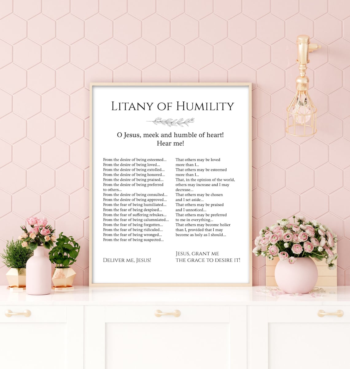 Litany of Humility Prayer Printable Humility Prayer Print Etsy