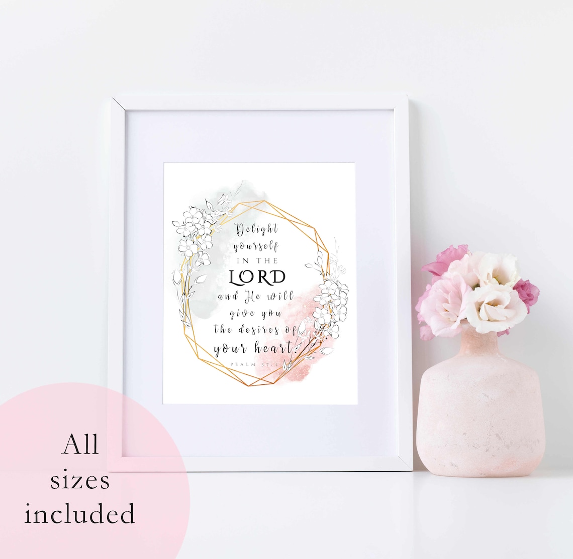 Delight Yourself in the Lord Printable Psalm 37:4 Scripture - Etsy