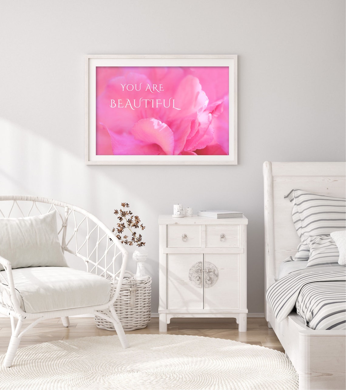 You Are Beautiful Printable, You Are Beautiful Wall Decal, Scripture Wall Art, Uplifting Prints