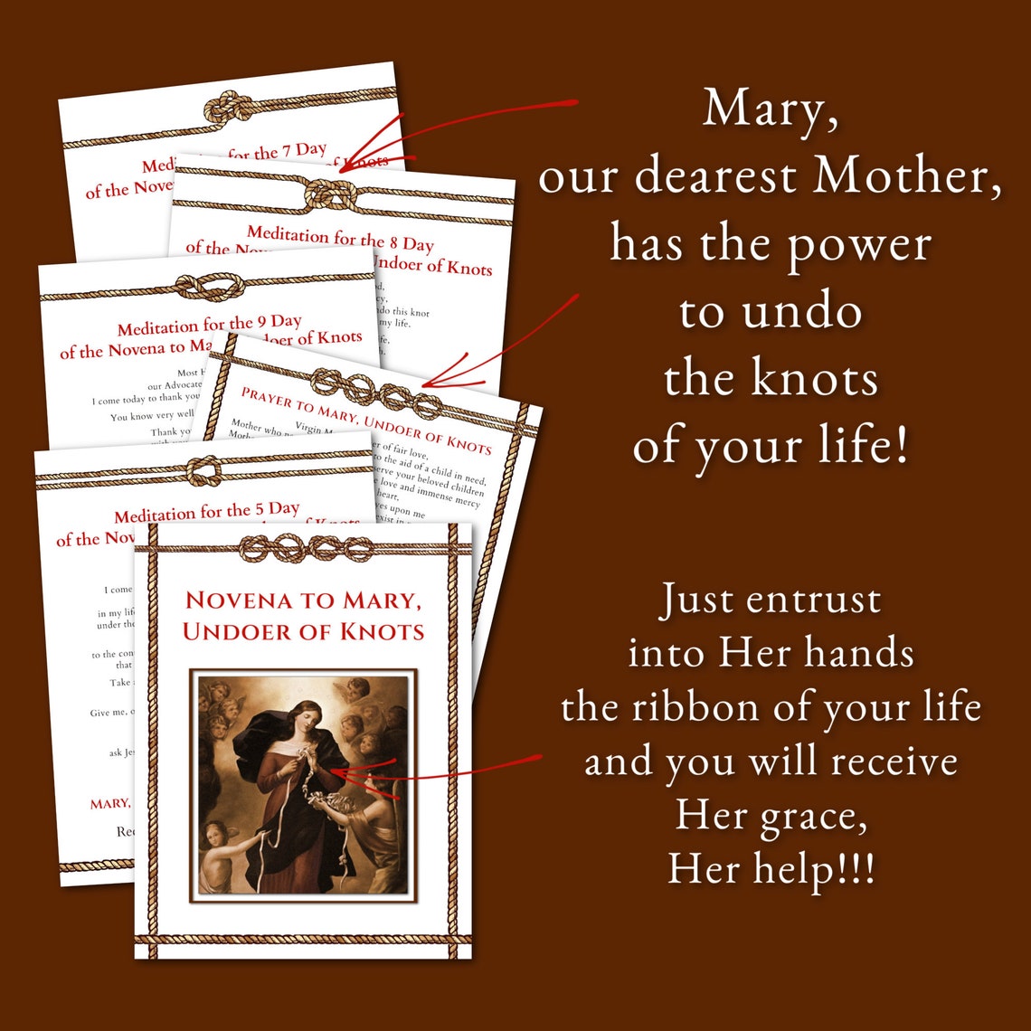 Novena of Mary Undoer of Knots Prayer Cards Printable Novena Prayer Novena of Mary Undoer of Knots Prayer Cards Printable Novena Prayer