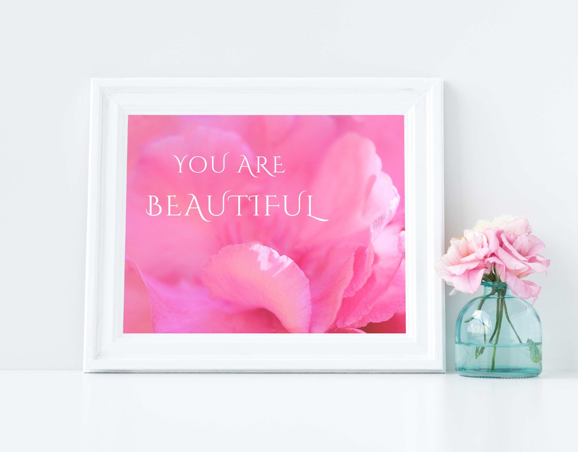 You Are Beautiful Printable, You Are Beautiful Wall Decal, Scripture Wall Art, Uplifting Prints