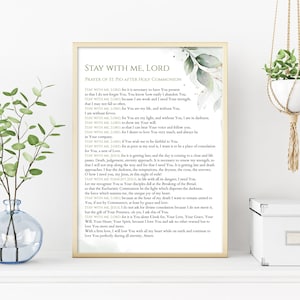 Stay With Me Lord St. Padre Pio Prayer Printable, Padre Pio Prayer, Fr ...