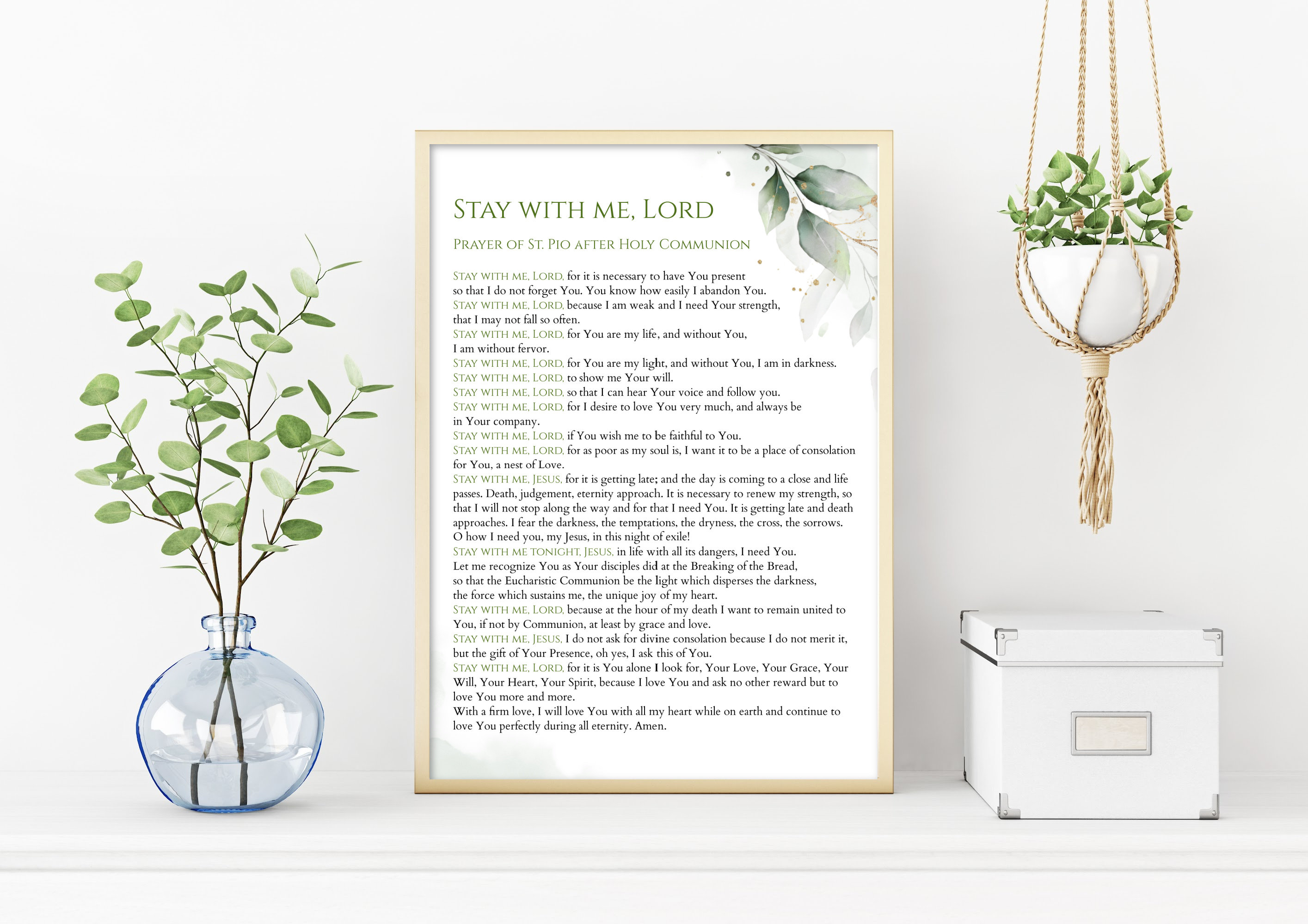 Stay With Me Lord St. Padre Pio Prayer Printable, Padre Pio Prayer, Fr ...