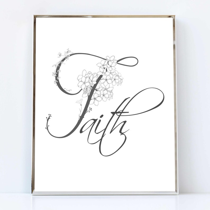 FAITH Printable, Faith Poster, Faith Print, Faith Wall Decor, Scripture