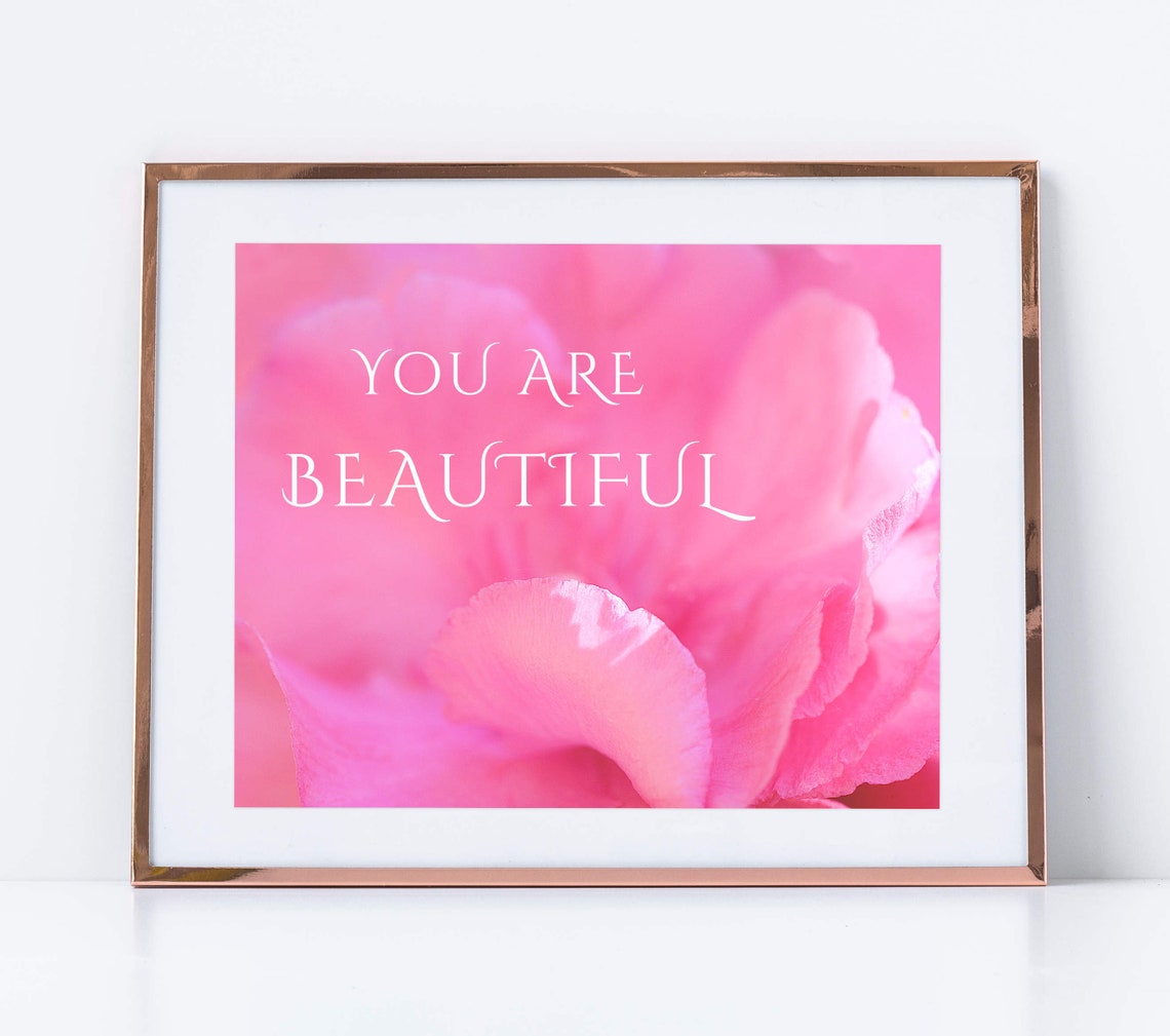 You Are Beautiful Printable, You Are Beautiful Wall Decal, Scripture Wall Art, Uplifting Prints