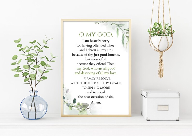 The Act of Contrition Prayer Printable, Humility Prayer Print ...