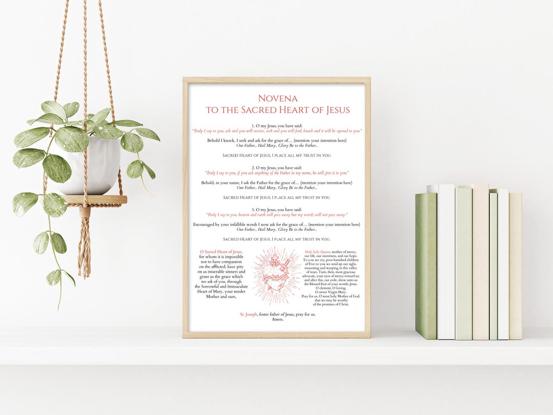 Novena to the Sacred Heart of Jesus Prayer Printable, Sacred Heart ...