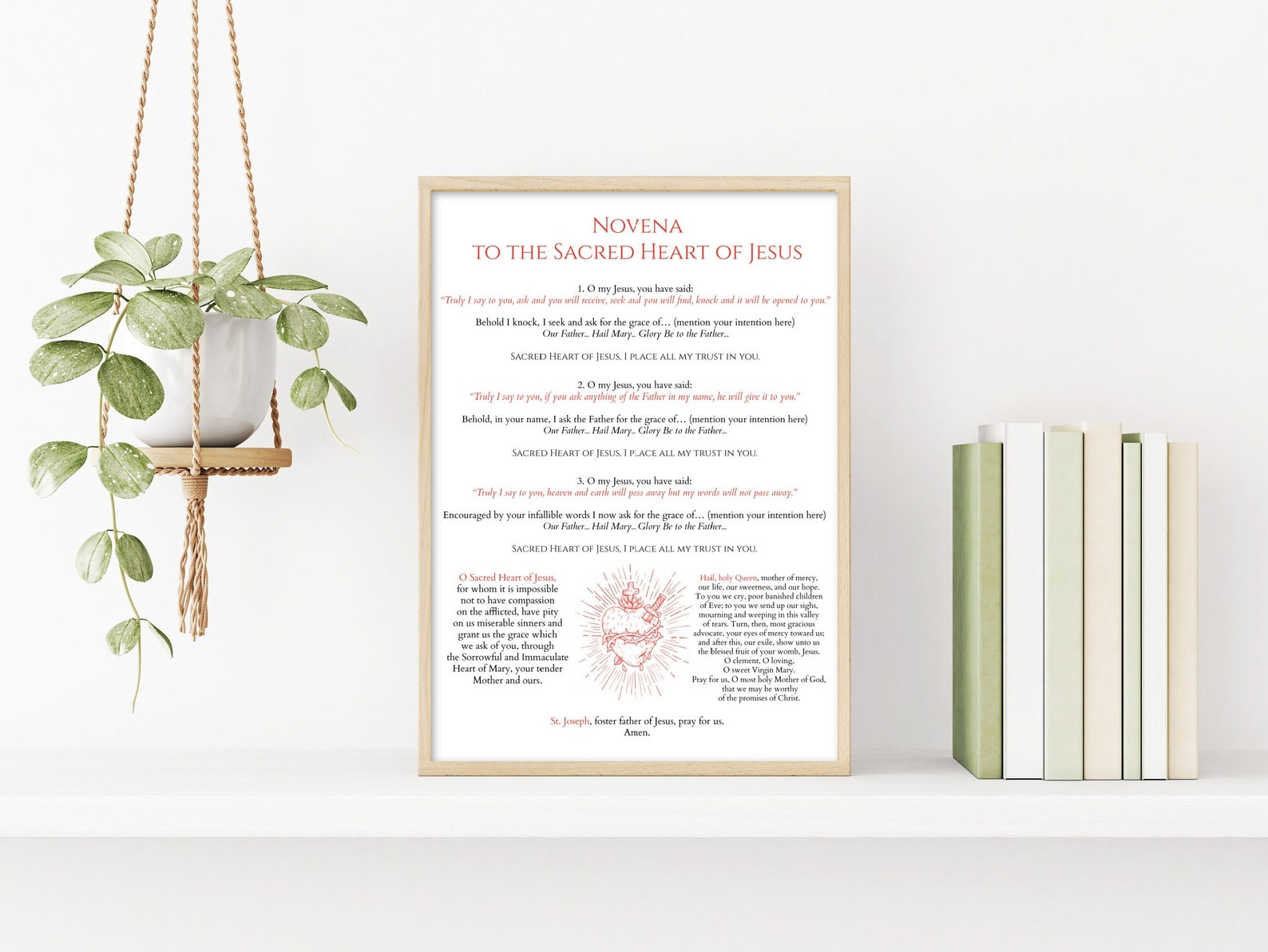 Novena to the Sacred Heart of Jesus Prayer Printable, Sacred Heart ...