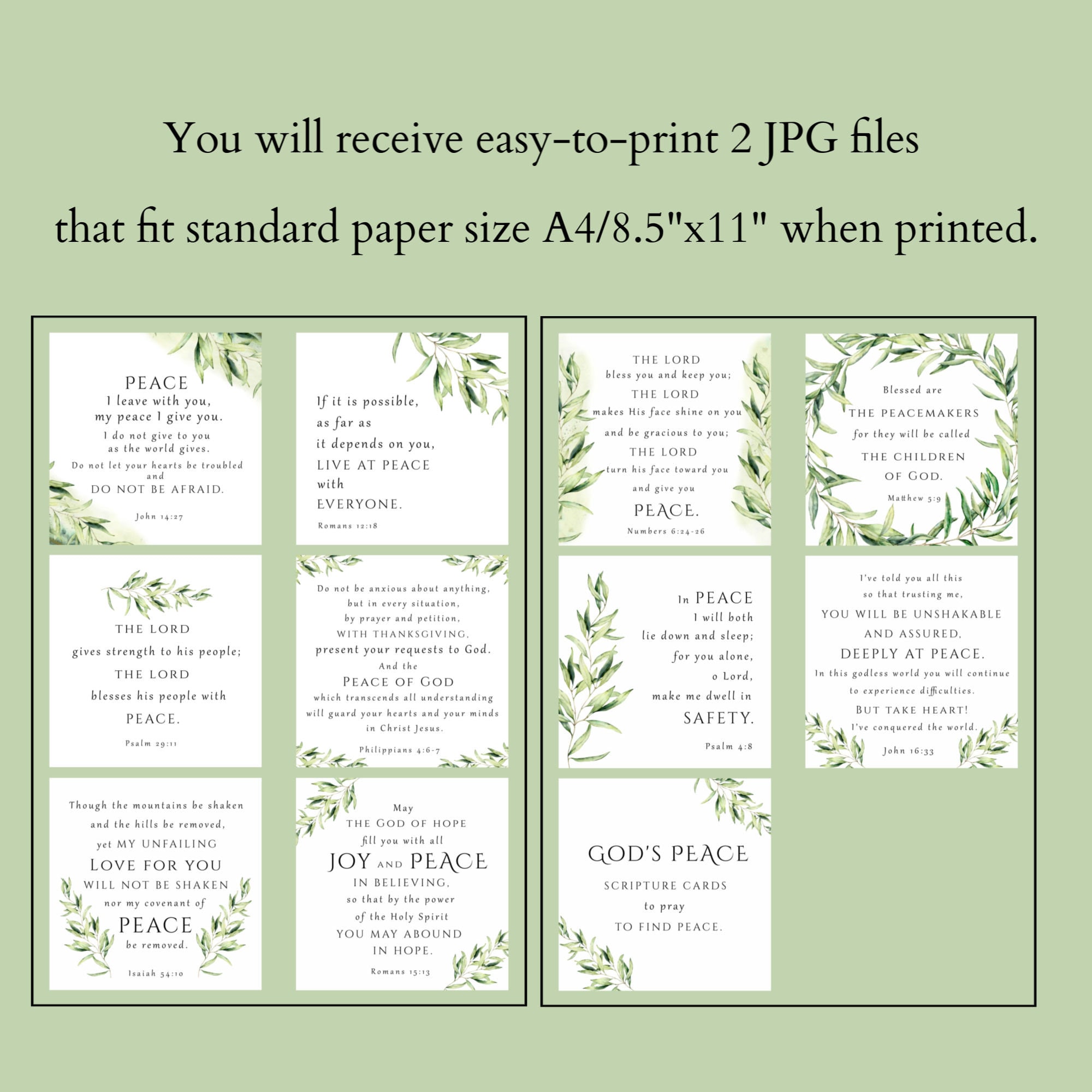 Scripture Cards Printable, Bible Verse Cards, Instant Download ...
