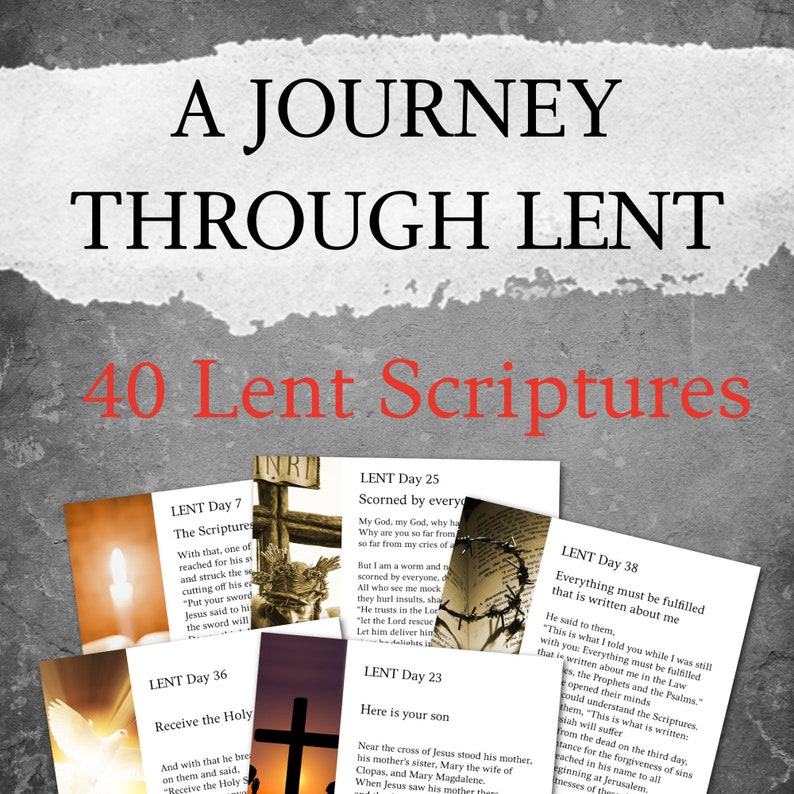 Lent Scripture Cards Printable, Lent Bible Verse Cards, Lenten Bible