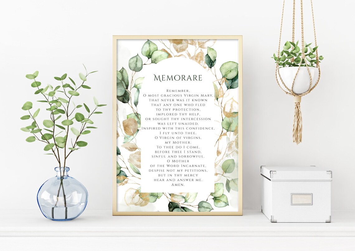 Memorare Prayer to Virgin Mary Printable, Memorare to the Blessed ...