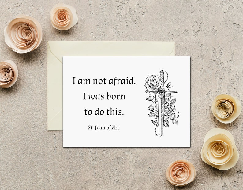 St Joan of Arc Quote Card Printable, I Am Not Afraid Card, St. Joan of ...